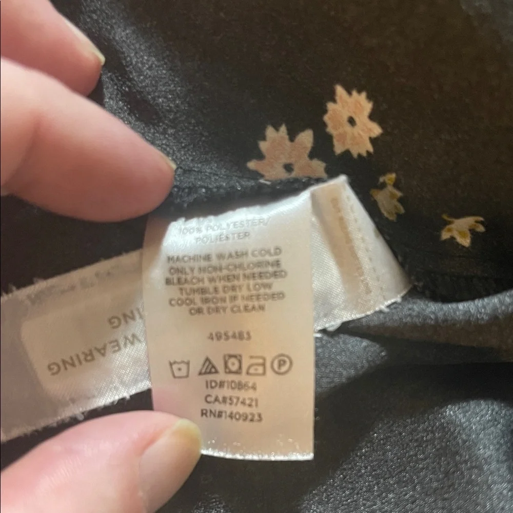 LOFT Black Floral Long Sleeve Dress - Picture 10 of 12